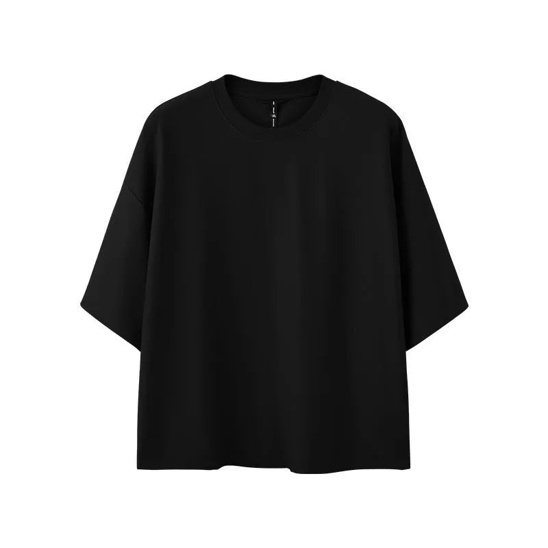 Men's sand grey quick-drying short sleeve t-shirt in loose fit pullover style