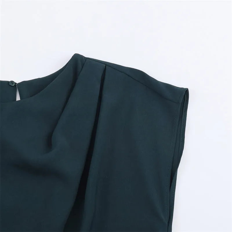 Women's simple stitching midi skirt dress in cotton with plaid pattern and asymmetric hem