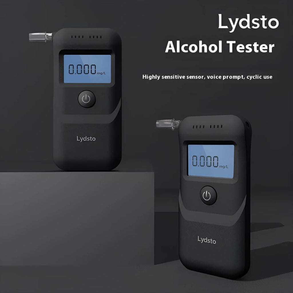 Black HD-JJCSY01 household alcohol breath tester for personal sobriety checking
