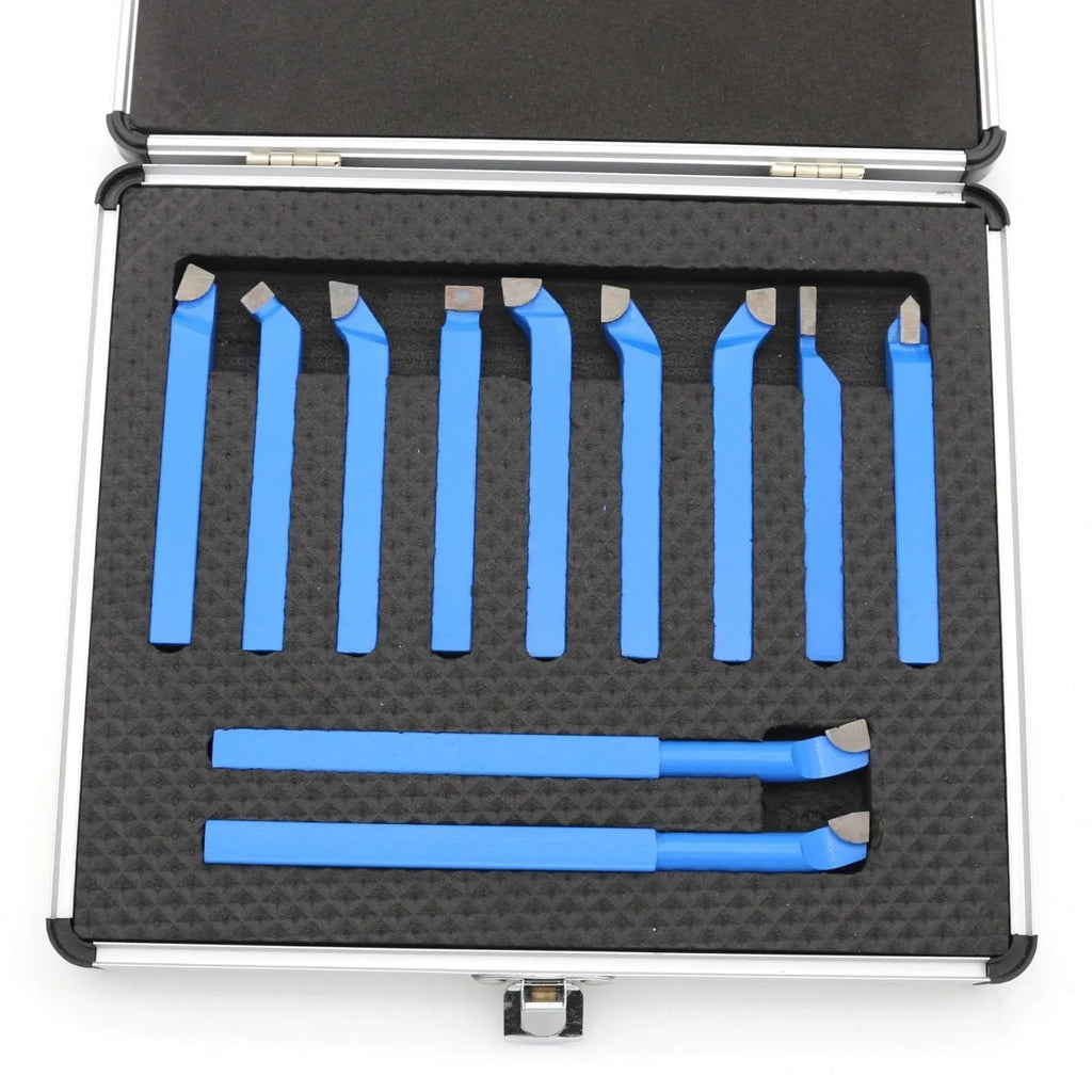 11pcs welding turning tool set in aluminium box with carbide tips for home micro lathe