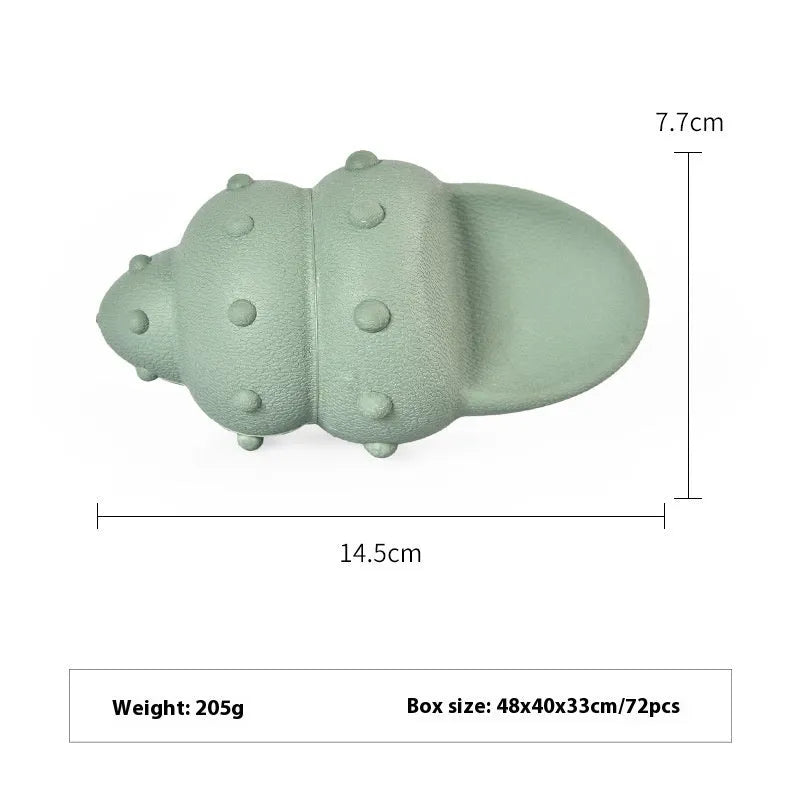 Deep sea shark rubber dog toy in blue or green colour with conch or starfish design options