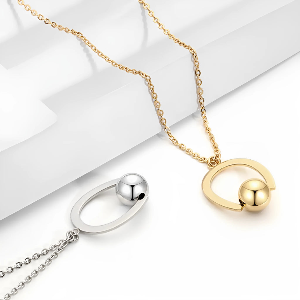 Stainless steel cross chain necklace with geometry pendant in gold or silver electroplated finish