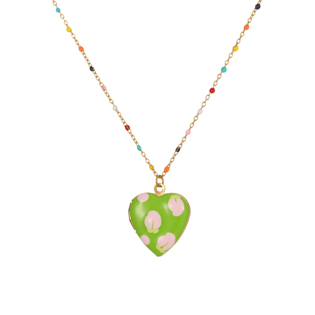 Women's gold-plated fruit pendant necklace on stainless steel chain with adjustable length