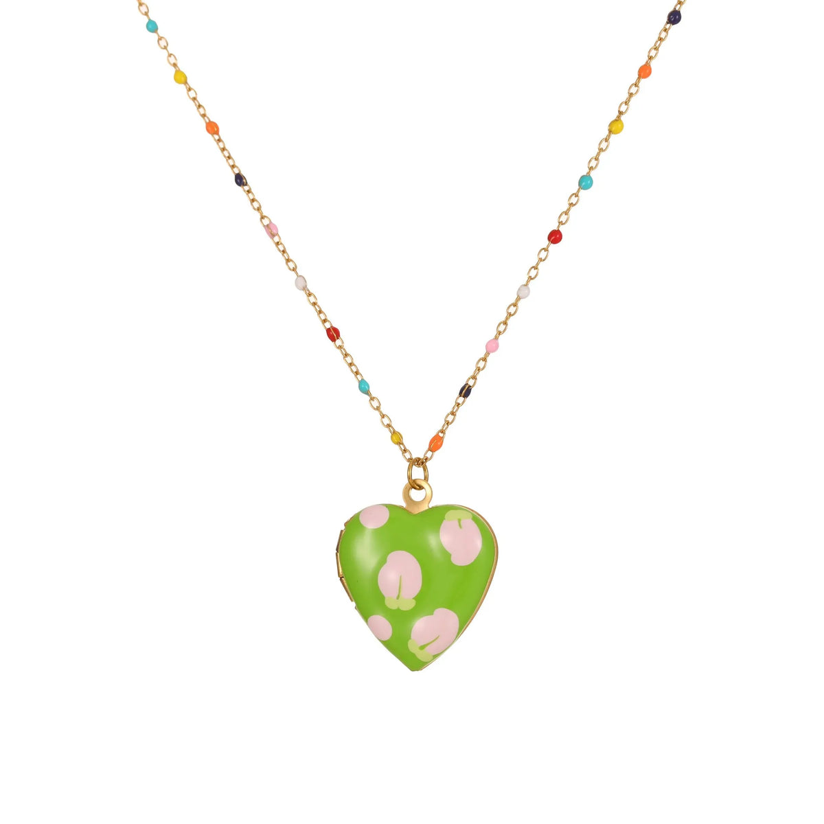Women's gold-plated fruit pendant necklace on stainless steel chain with adjustable length