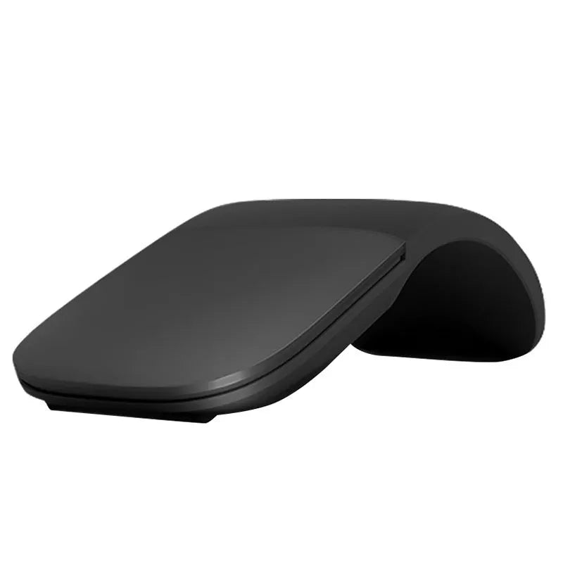 Folding Bluetooth wireless mouse showing compact design in black colour