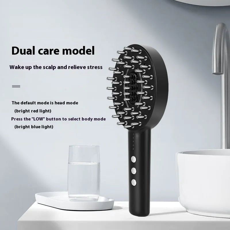 Black scalp massage device model KD3802 with multifunctional vibration for head relaxation