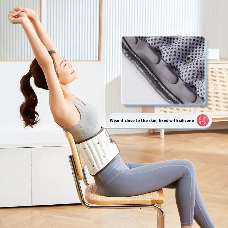 Automatic inflation lumbar disc correction waist supporter in PU material on a white background.