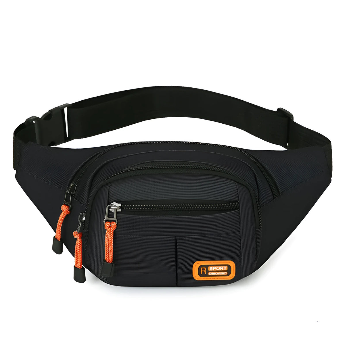 Large capacity waterproof slanted chest bag in nylon available in black, grey, blue, or green colours