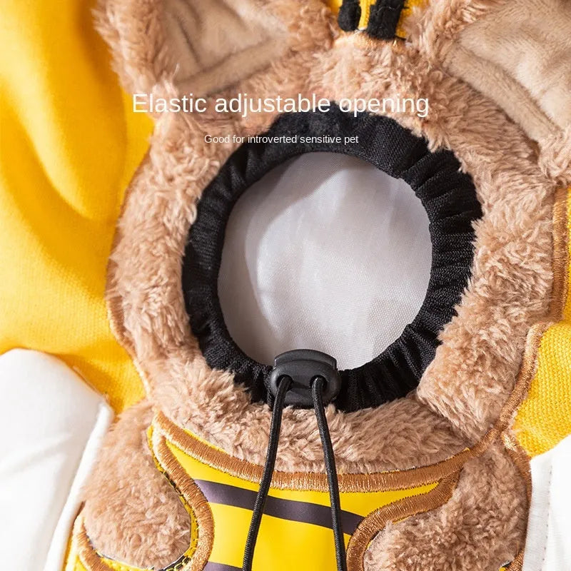 Little Bee Design canvas pet carrier bag with adjustable head opening and safety zippers