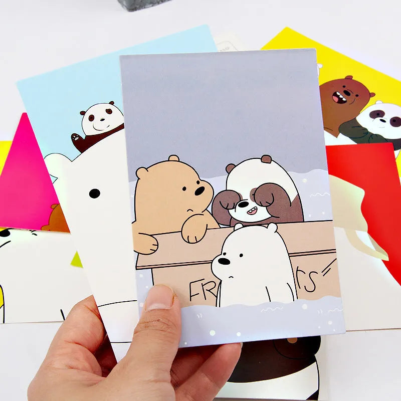 Set of 9 minimalist cartoon postcards featuring retro Paris Tower and historic site designs in Japanese style