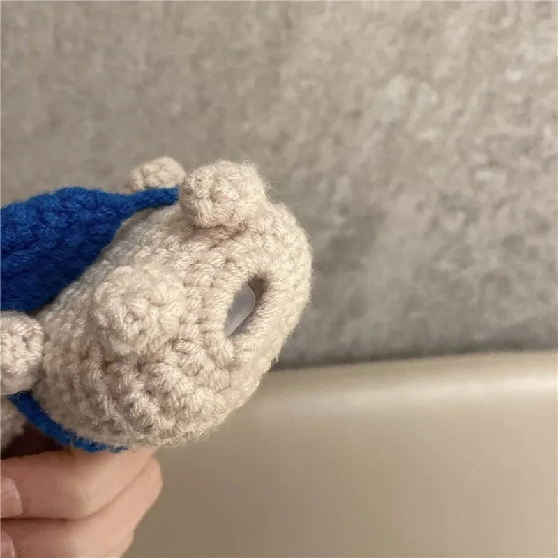 Hand-knitted koala bear backpack design protective cover for AirPods cases