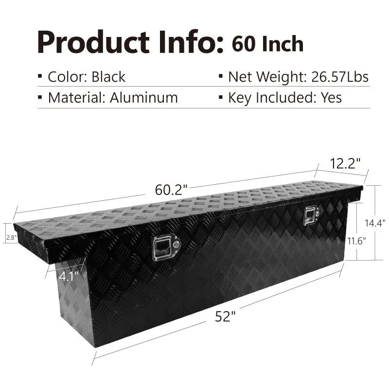 Black 26-inch aluminium alloy tool case with carrying handle