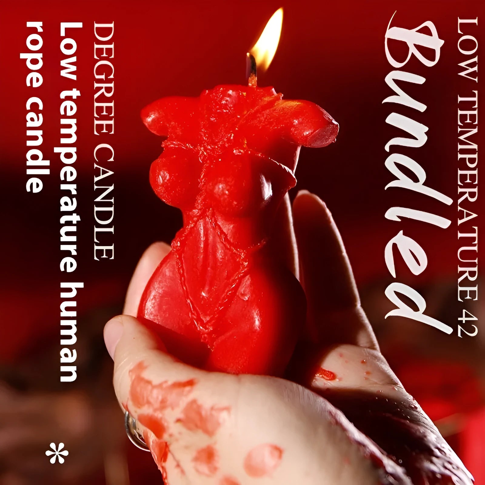 Smsexy Props soy wax bikini-shaped low temperature candle in Rose Red, Spring Pink or Lilac Purple.