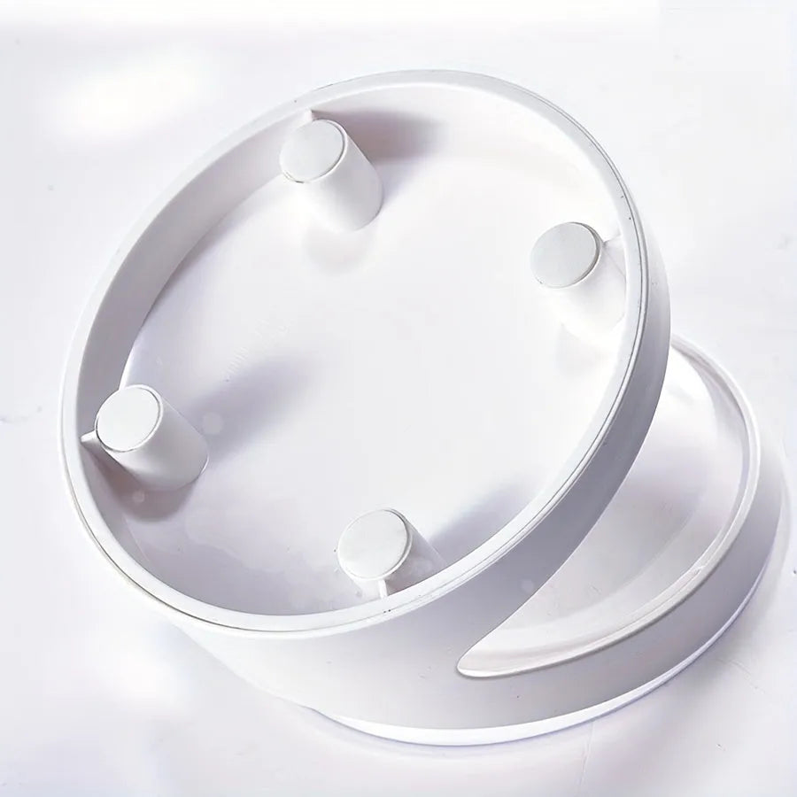 White elevated cat food bowl with ergonomic tilt design for comfortable feeding