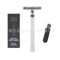 Traditional manual pogonotomy scraper with brush in black or silver metal finish