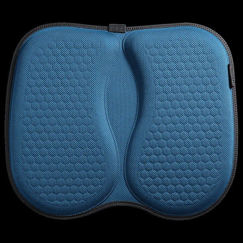 Honeycomb gel car seat cushion, 40x35x2cm, breathable cold pad, shown in six colours including black and brown.