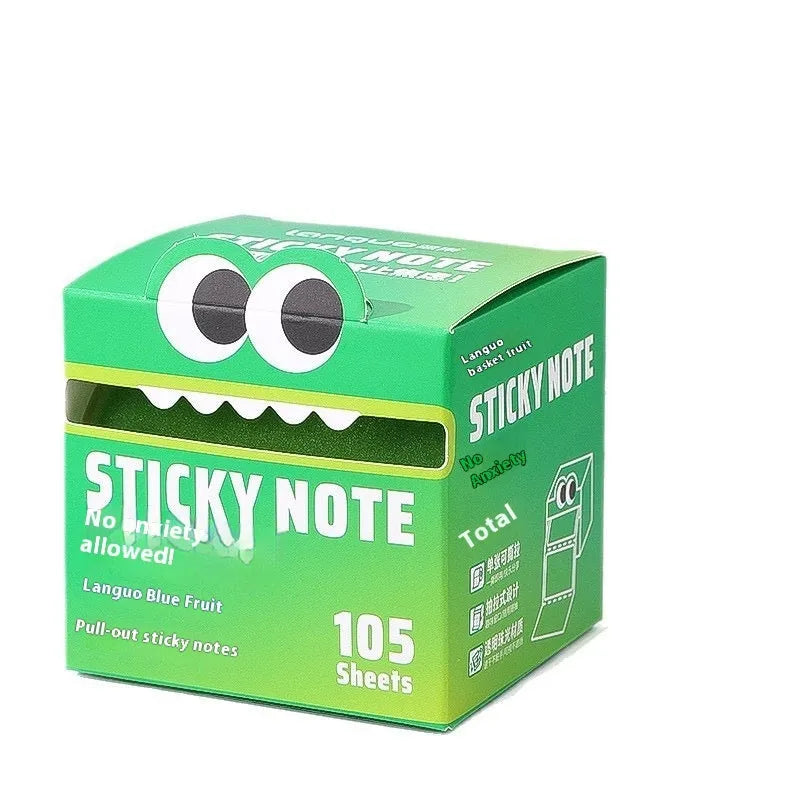 Box of pearl gradient transparent pull-out sticky notes with 105 pages in six student colour options.
