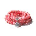 Natural stone angel echeveria pendant necklace with matching bracelet, geometric lotus design women's jewellery set