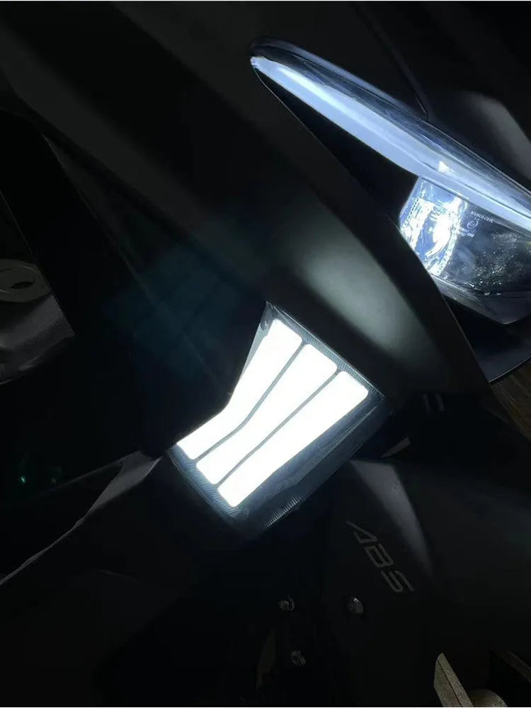 Yellow LED cornering lamp pair for Tianying TS150 motorcycle indicator retrofit.
