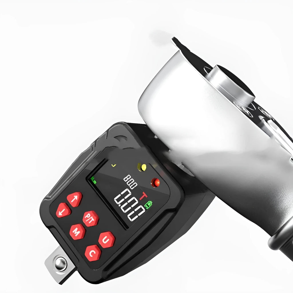 Digital torque meter with 1/2 inch drive and 200 Nm capacity three-piece torque wrench set