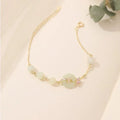 925 silver orchid necklace with peace buckle fastening and geometric flower pendant on O-ring chain