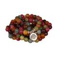Natural tourmaline 108 bead bracelet with lotus pendant and multi-layer adjustable design