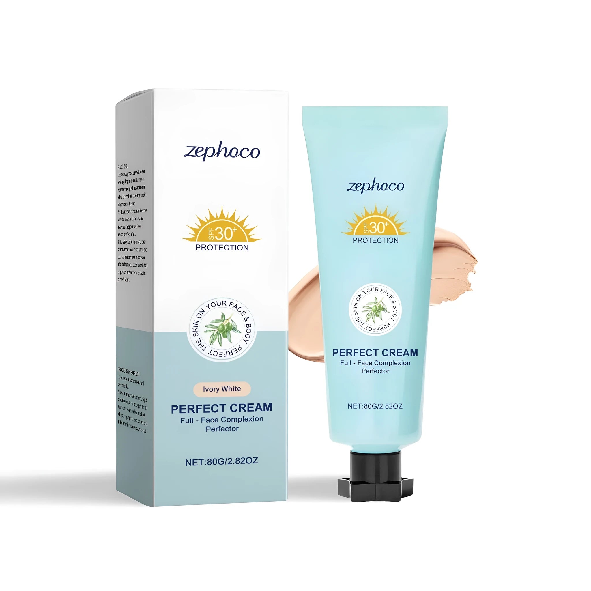 Bottle of SPF liquid foundation with moisturising hyaluronic acid and aloe extract.