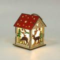 Wooden Christmas pendant with luminous glow, style option A (Elk), measuring 7cm by 7cm by 9cm