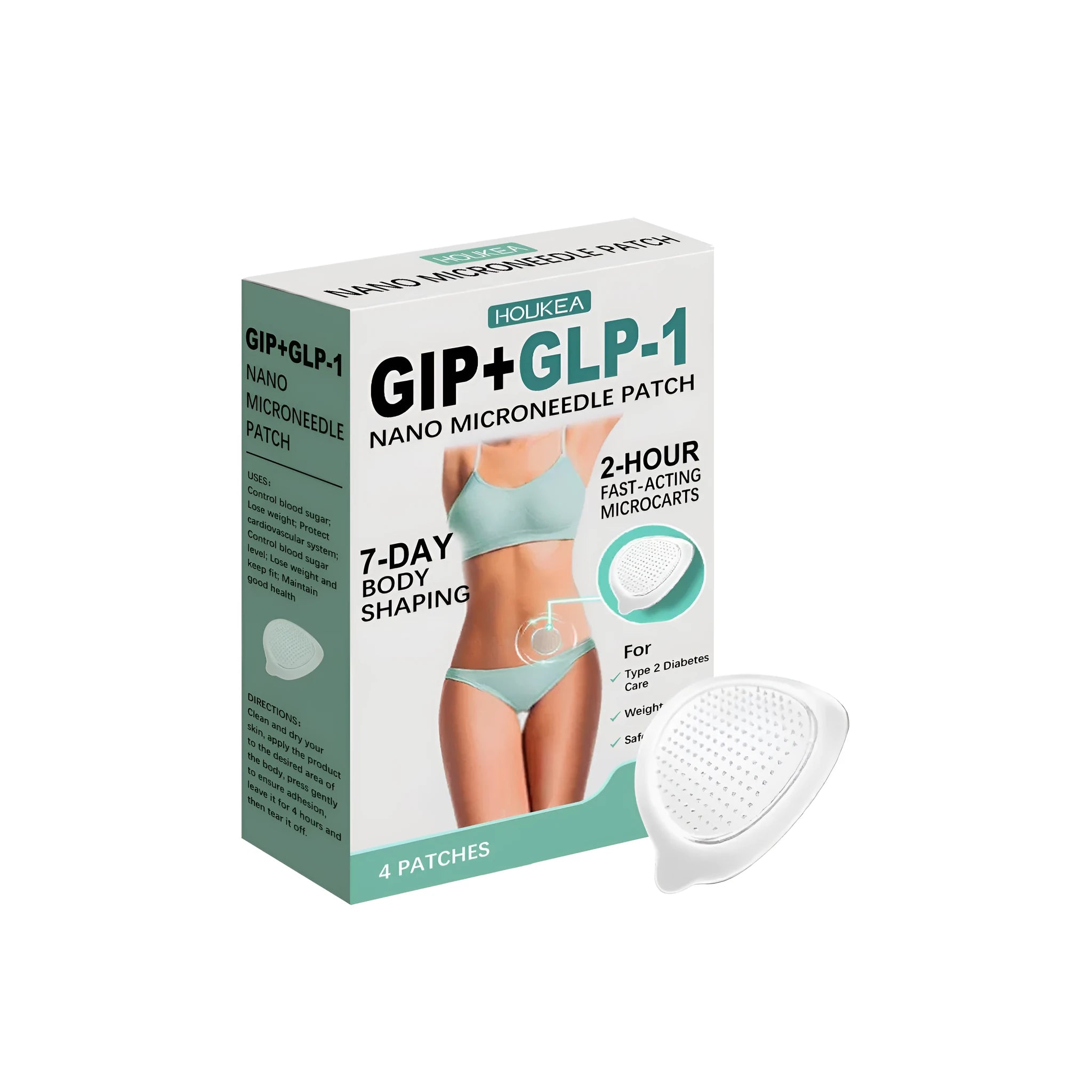 Four nano microneedle patches with acetyl hexapeptide-8 and cinnamon extract for facial skincare