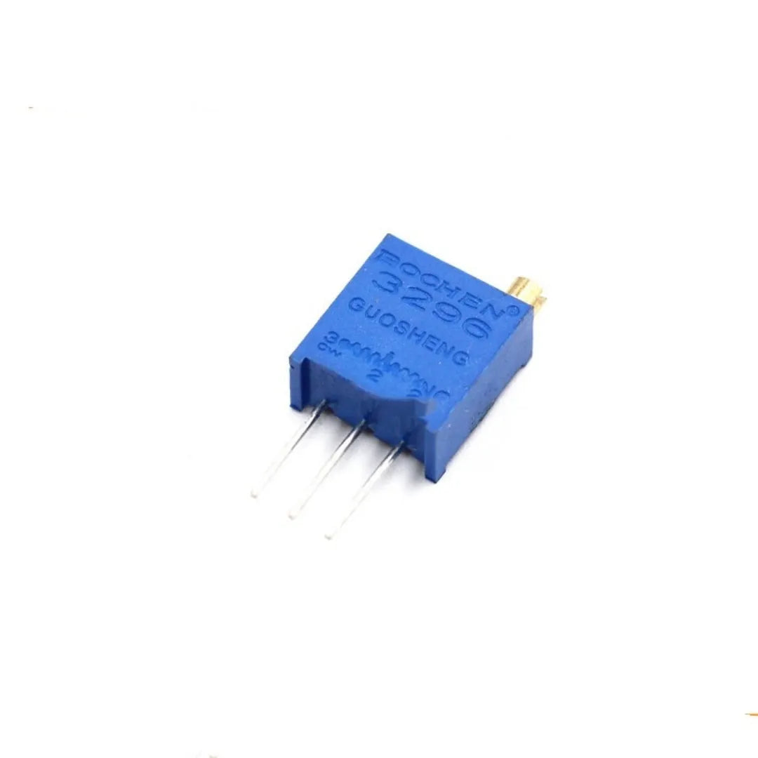Blue multi-turn precision adjustable resistance potentiometer with 20K ohm rating for fine tuning