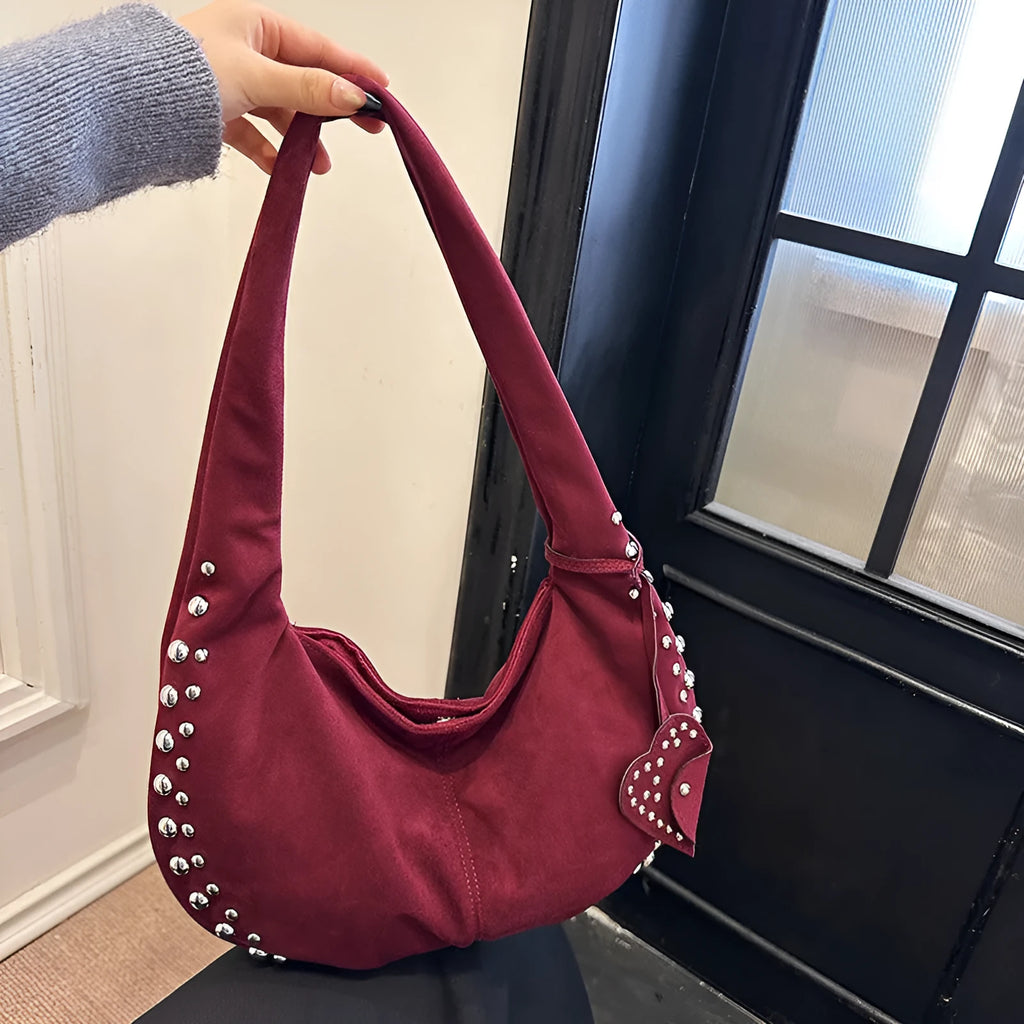 Soft plush fabric strapless tote handbag in retro style showing colour options