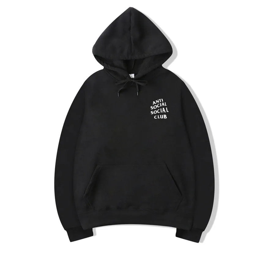 Autumn winter loose fit hooded pullover sweater in solid colour for men and women