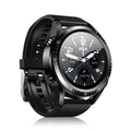 Black smart watch with silicone strap showing blood pressure and oxygen monitoring on screen.