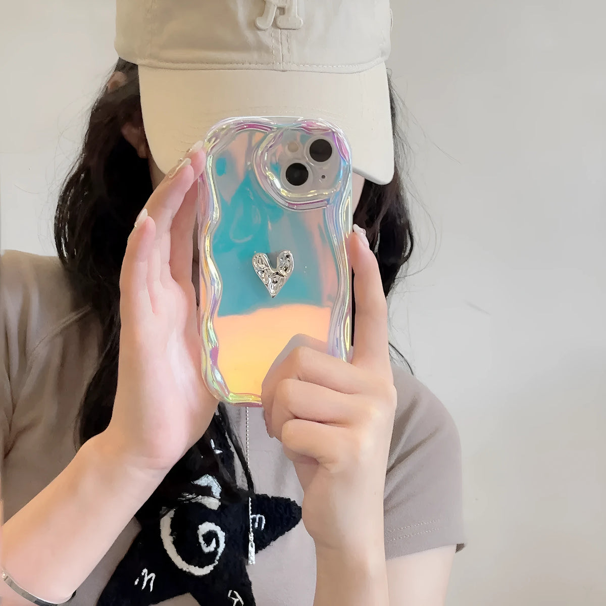 Laser gradient iPhone case in Laser Love colour with TPU drop-resistant cover