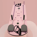 Multi-functional supine board wheel equipment in dark violet or pink with one healthy belly plate for core training.