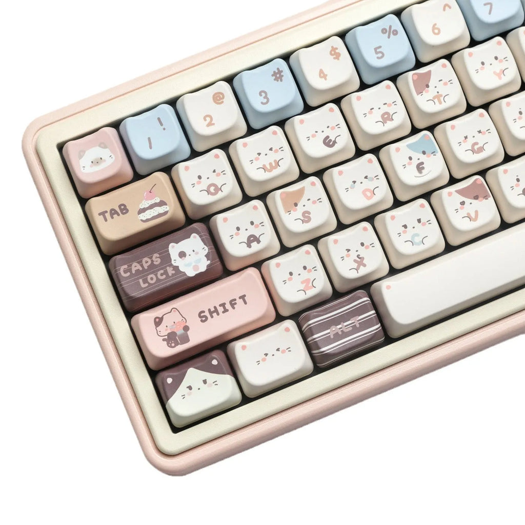 Sea Salt Cat character design PBT keycaps for mechanical keyboards with sublimation printing