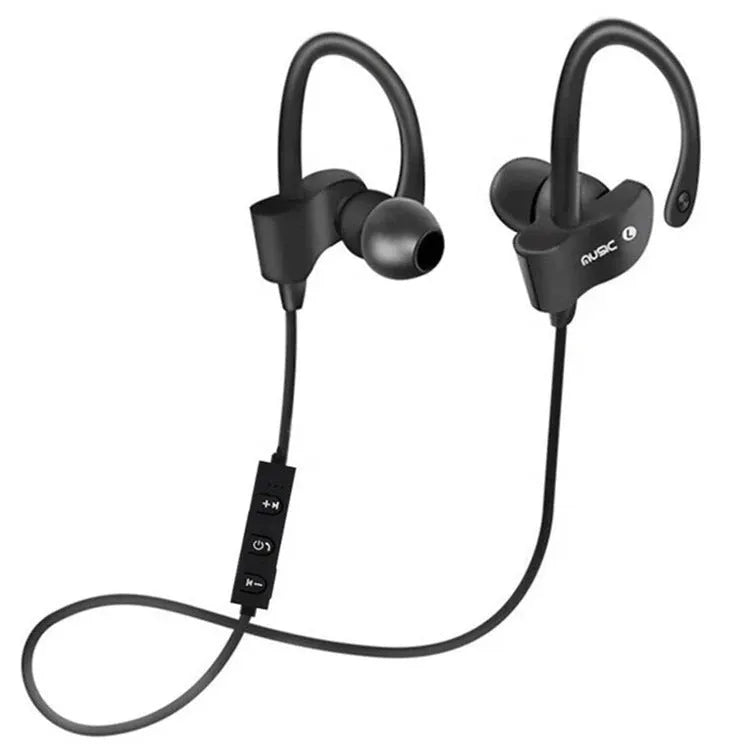 Black and bare metal wireless bluetooth earphone sport neck hanger with in-ear design