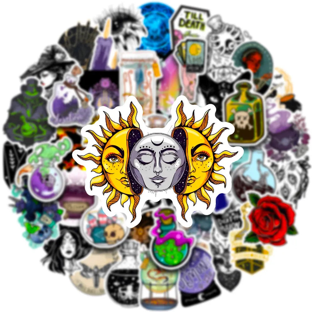 50 waterproof laptop stickers with glossy finish for MAC computers and smooth surfaces