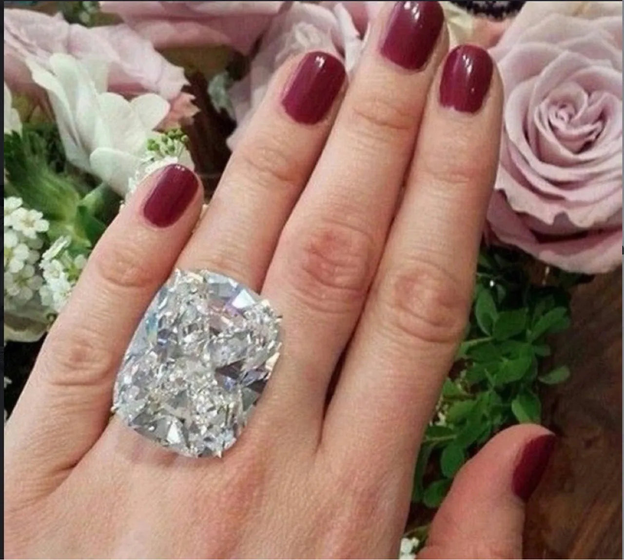 Women's white gold colour electroplated ring with square diamond inlay geometric design