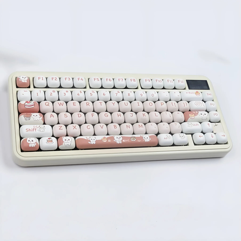 Dessert Cat MOG round sublimation key cap with cartoon dessert cat design for mechanical keyboards