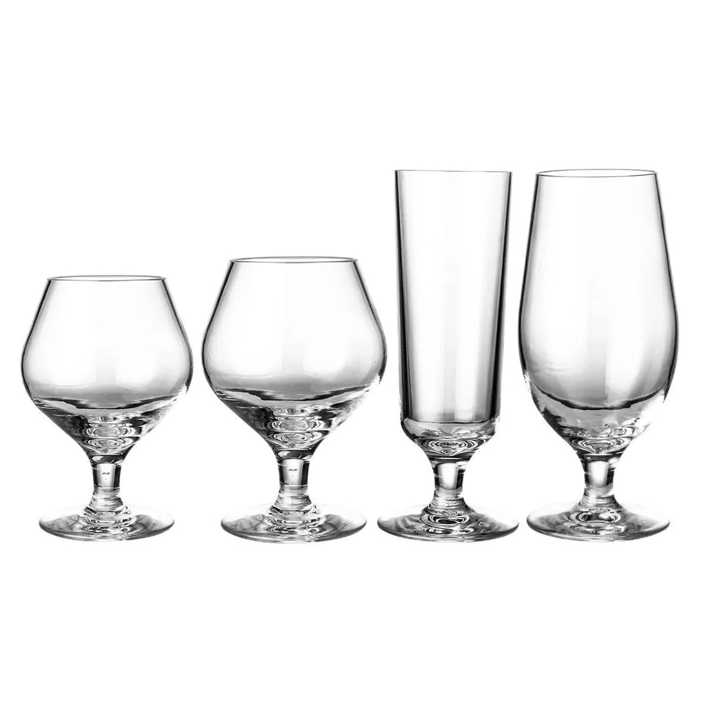 Modern clear plastic wine glass with simple design, shown in 300ml and 550ml sizes for party catering.
