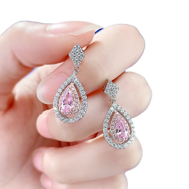 Geometric Xiangyun earrings in E191 colour with stated 925 silver purity, unisex sweet style pair