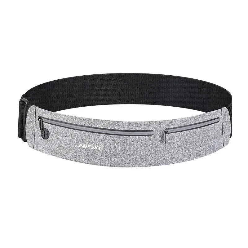 8-inch waterproof waist bag in camouflage crocodile pattern, made from chinlon Lycra for outdoor sports.