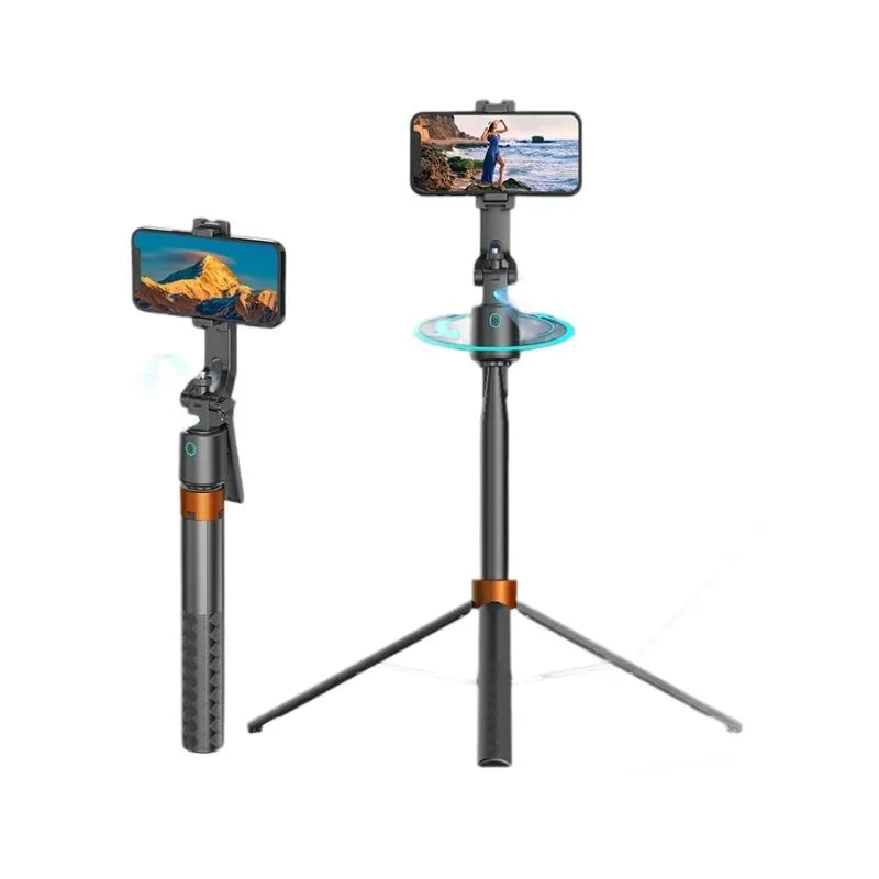 Smart face tracking PTZ selfie stick with 1.8m bracket keel and Bluetooth remote in black