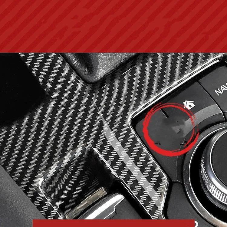 Pair of black carbon fibre textured steering wheel frame covers for car interior customisation