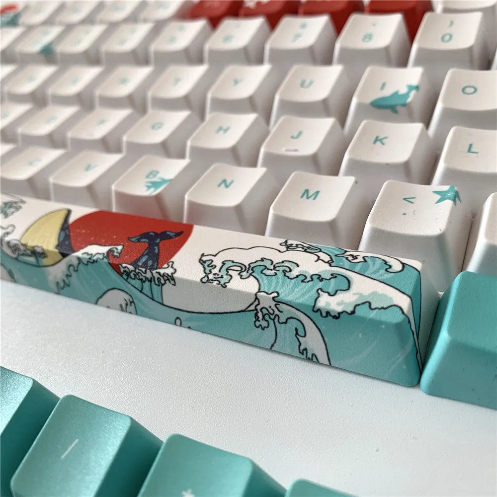 Coral Sea PBT five-sided sublimation mechanical keycap set for Xiao Yan keyboard with custom colour option