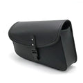 Black PU artificial leather motorcycle swingarm bag mounted on Harley Sportster