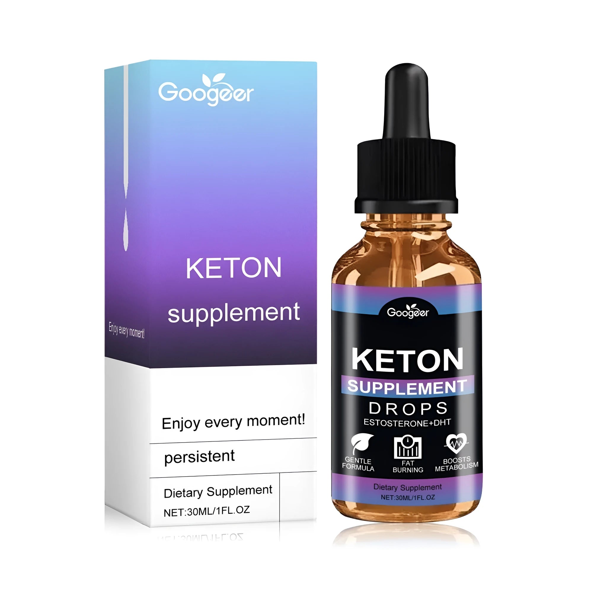 30ml bottle of liquid dietary supplement drops with Vitex negundo extract.