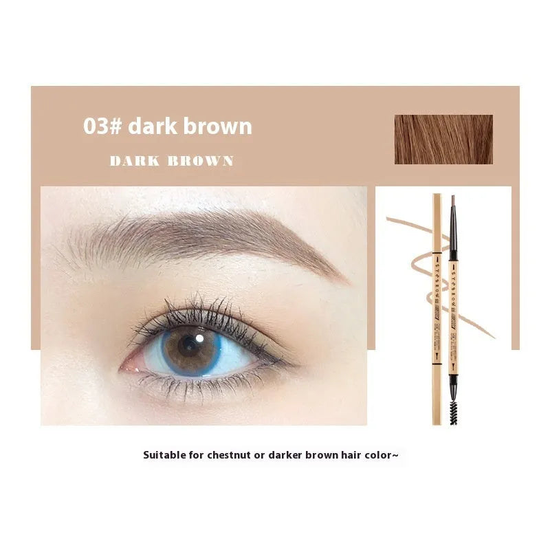 Gold chopsticks ultra-fine eyebrow pencil in five natural shades including brown, black and grey.