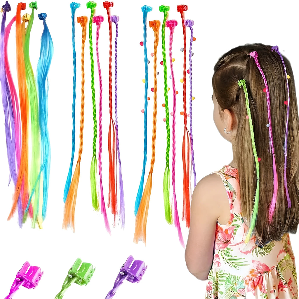 South Korea children's ins style twist braid barrettes rainbow colour series bow shape 12 pack